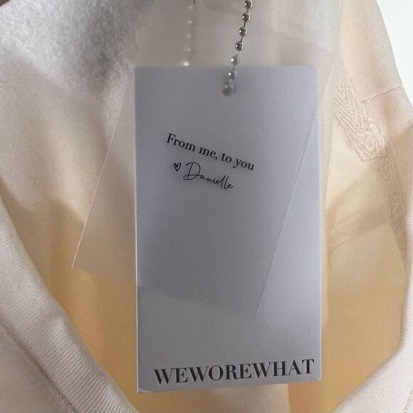 WeWoreWhat Solid Cropped Sweatshirt in Off White - Picture 9 of 13